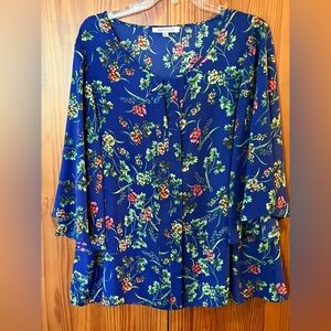 Rose & Olive Blue Floral Women’s Top